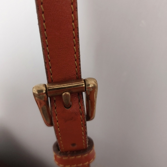 Dooney and Bourke Navy Tassel Leather Drawstring Purse - Picture 13 of 16